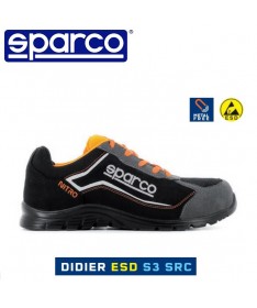 Sparco Practice S1p Scarpe Antinfortunistiche Indoor In Mesh Traspirante  Nere-giallo Fluo Tg.44